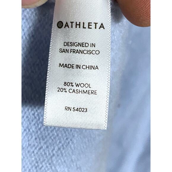Athleta Sweater Perspective Wool Cashmere Light Blue Crewneck 383723 Womens S - Picture 7 of 8